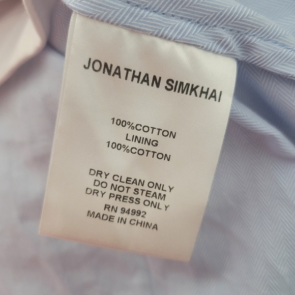 Jonathan Simkhai Light Blue Herringbone Bustier Style Blouse NWT - Picture 15 of 15